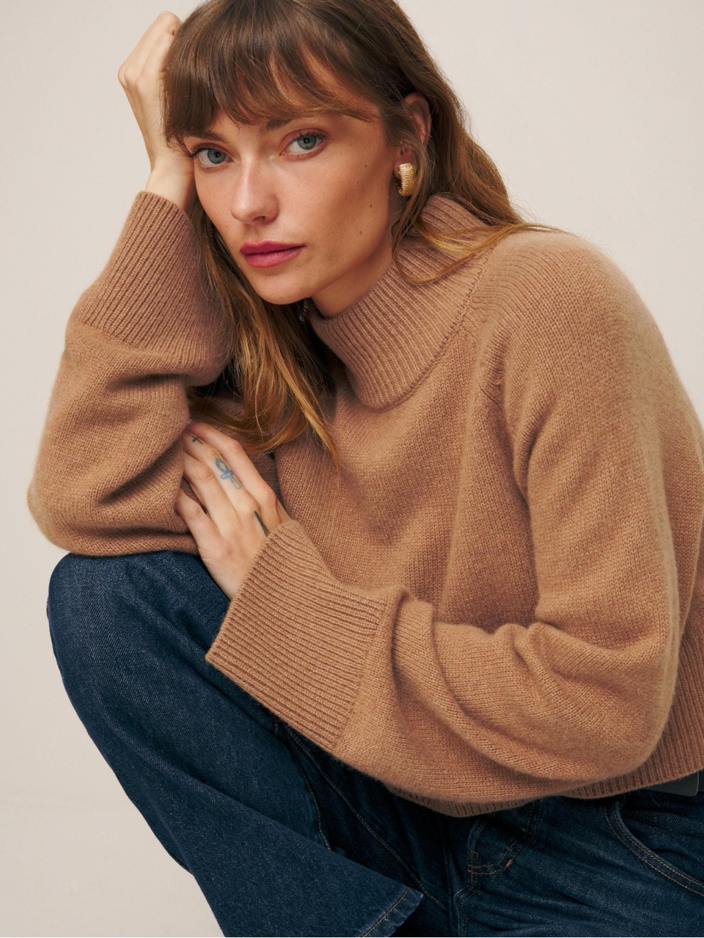 Reformation Garrett Cropped Cashmere Sweater